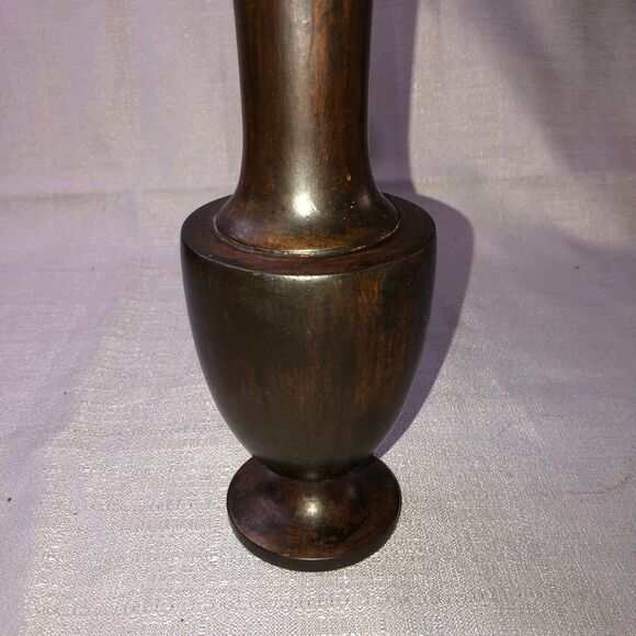 Vintage Wooden Bud Vase, Simple Elegance, Moroccan Style, Asian Wood, Flowers - Picture 3 of 7